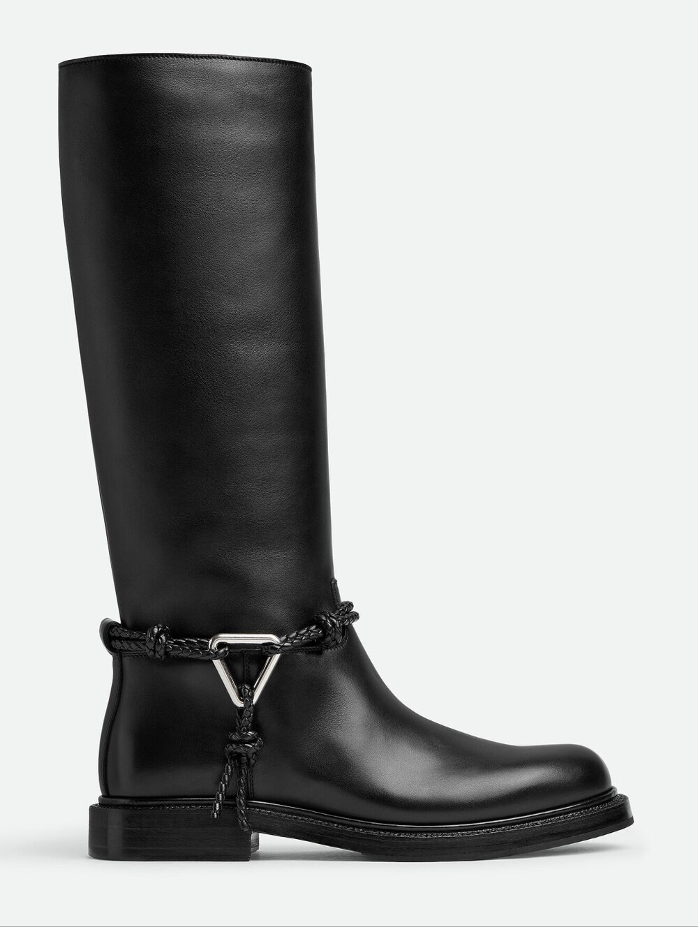 Bottega Veneta Black Women's Tall Leather Riding Boots